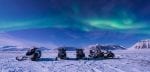 arctic Northern lights aurora borealis sky star in Norway Svalbard in Longyearbyen city mountains
